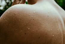 a close up of a person's skin